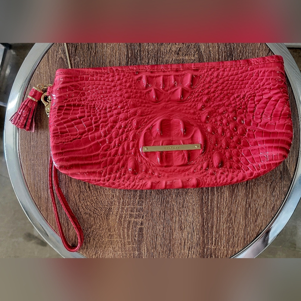 BRAHMIN KAYLA CLUTCH BUBBLEGUM PINK